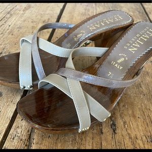 Italian shoe maker Sandals with wedge/heel 7.5